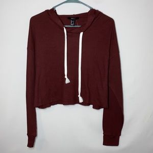 Forever 21 Pullover Cropped Hoodie Top